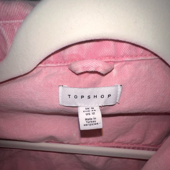TopShop Light Pink Denim Jacket Trendy Pastel Color - Perfect for Spring! - Picture 4 of 4